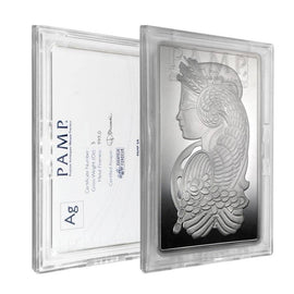 Pamp Fortuna 5 oz Proof Silver Bar in Assay